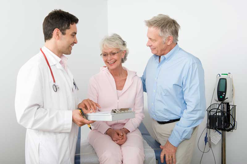 Old Lady Patient with Doctor and Her Husband